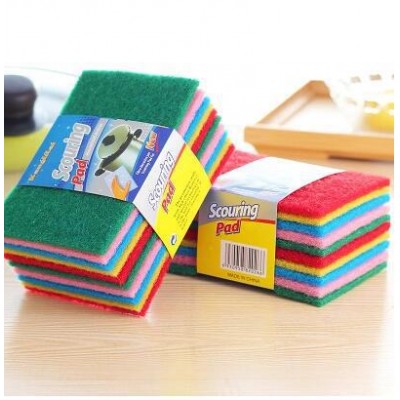 10 Pcs Set Colorful Abrasive Scouring Pad Kitchen Cleaning Green Scrubber Dish Scrubber Heavy Duty